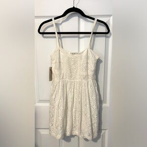 ZARA TRF White Lace Sleeveless Flare Dress Size S